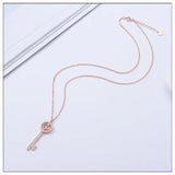 925 Silver Key Pendant Necklace Women
