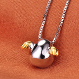925 Silver Necklace Angel Egg Gold-Plated Jewelry for Lover's Birthday