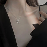 925 Silver Letter Necklace Clavicle Chain Jewelry for Women