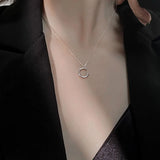 925 Silver Letter Necklace Clavicle Chain Jewelry for Women