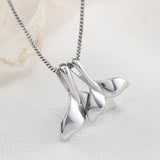 925 Sterling Silver Dolphin Pendant Necklace for Female Party