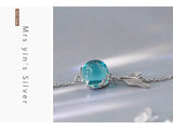 925 Silver Necklace & Zircon Fishtail Bracelet Set