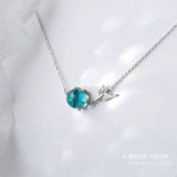 925 Silver Necklace & Zircon Fishtail Bracelet Set