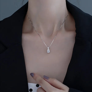 925 Silver Necklace Women's Letter Cross Collarbone Chain