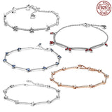 925 Silver Firecracker Star Bracelet for DIY Charm Jewelry