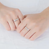 925 Sterling Silver Heart-Shaped Couple Open Ring