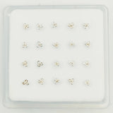 925 Silver Flower Shape Nose Stud 20pcs/pack