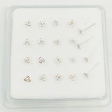 925 Silver Flower Shape Nose Stud 20pcs/pack
