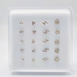 925 Sterling Silver Nose Stud Clear Crystal Nariz Women Pircing
