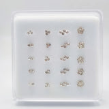 925 Sterling Silver Nose Stud Clear Crystal Nariz Women Pircing