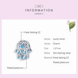 925 Sterling Silver Lucky Hand Charm Beads for Bracelet Pendant