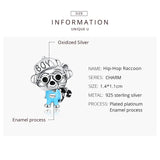 925 Silver Raccoon Charm Beads for Bracelet Pendant Making