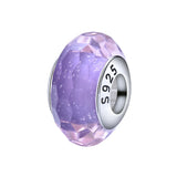 925 Silver Glass Beads Purple Starry Sky DIY Bracelet Accessories