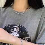 925 Sterling Silver Paper Clip Necklace BV Necklace for Women