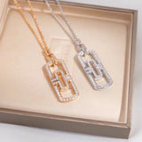 925 Sterling Silver Paper Clip Necklace BV Necklace for Women