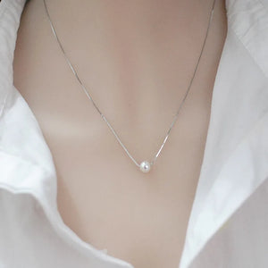 Elegant 925 Silver Pearl Necklace for Women