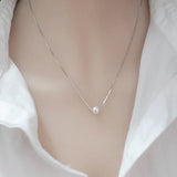 Elegant 925 Silver Pearl Necklace for Women