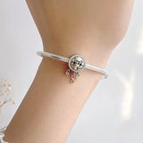 925 Silver Heartbeat Wave Bracelet DIY Jewelry Accessory