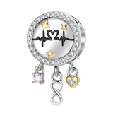 925 Silver Heartbeat Wave Bracelet DIY Jewelry Accessory