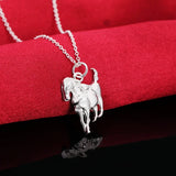 925 Silver Pendant Necklace & Pony Zodiac Jewelry