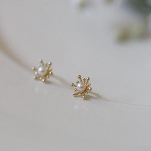 925 Silver Plated Stud Earrings for Women Flower Pearl Jewelry