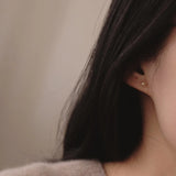 925 Silver Plated Stud Earrings for Women Flower Pearl Jewelry