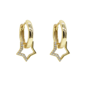 925 Silver Punk Star Dangle Earring Christmas Drop Earrings for Women Girls