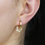 925 Silver Punk Star Dangle Earring Christmas Drop Earrings for Women Girls