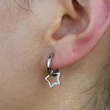 925 Silver Punk Star Dangle Earring Christmas Drop Earrings for Women Girls