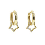 925 Silver Punk Star Dangle Earring Christmas Drop Earrings for Women Girls