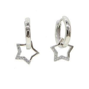 925 Silver Punk Star Dangle Earring Christmas Drop Earrings for Women Girls