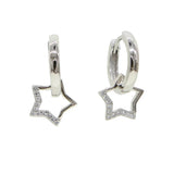 925 Silver Punk Star Dangle Earring Christmas Drop Earrings for Women Girls