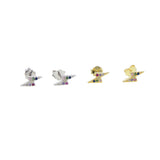 925 Silver Rainbow CZ Stud Earring, Flash Lightning Mini Delicate Second Stud