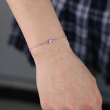 925 Silver Rainbow CZ Evil Eye Charm Bracelet