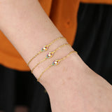925 Silver Rainbow CZ Evil Eye Charm Bracelet