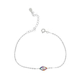 925 Silver Rainbow CZ Evil Eye Charm Bracelet