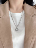 925 Silver Elephant Necklace Hip-Hop Sweater Chain Thai Silver Retro