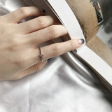 925 Silver Snake Ring with Zircon Cross for Women