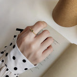 925 Silver Snake Ring with Zircon Cross for Women
