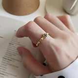 925 Silver Snake Ring with Zircon Cross for Women