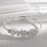925 Silver Heart Bangle for Women Wedding Accessories Jewelry