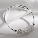 925 Silver Heart Bangle for Women Wedding Accessories Jewelry