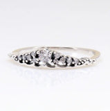 925 Silver Pan Ring Heart Crystal Wedding Party