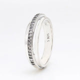 925 Silver Pan Ring Heart Crystal Wedding Party