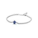 925 Sterling Silver Rose Sparkle Heart Adjustable Bracelet for Charm Beads DIY