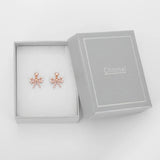 925 Silver Rosette Earrings Diamond Flash Fine Jewelry For Women