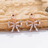 925 Silver Rosette Earrings Diamond Flash Fine Jewelry For Women