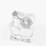 925 Silver Round CZ Belly Button Ring Navel Piercing Body Jewelry