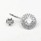 925 Silver Round CZ Belly Button Ring Navel Piercing Body Jewelry