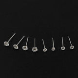 925 Silver Round CZ Nose Pin Stud Piercing Jewelry 20pcs